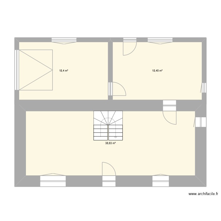 maison briec. Plan de 3 pièces et 76 m2