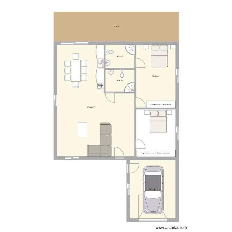 Maison portugal. Plan de 5 Pièces et 99 m² Maison portugal. Plan de 5 Pièces et 99 m²