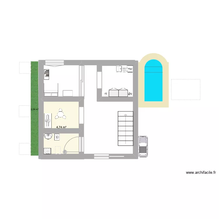 MA FUTURE MAISON 2. Plan de 1 pièce et 5 m²