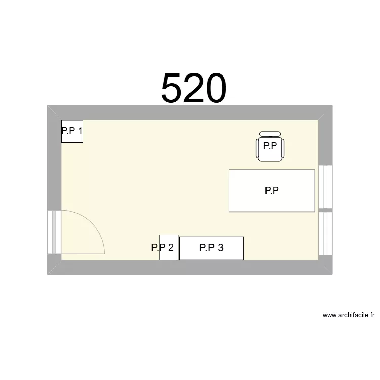 Bureau R 520 - P.POIRIER. Plan de 