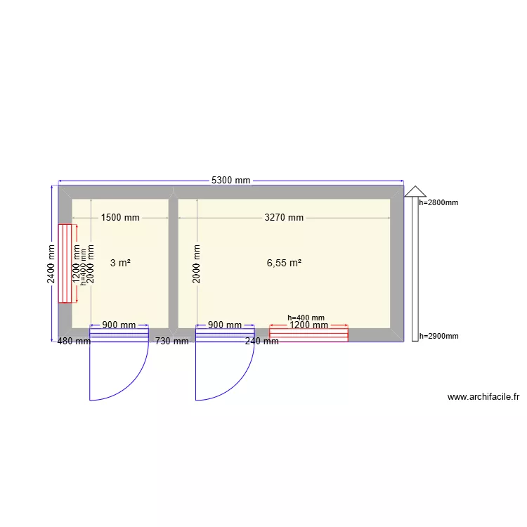Васильково пристройка. Plan de 