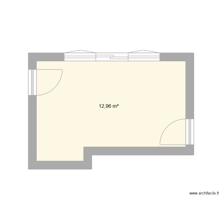bat bat. Plan de 1 pièce et 13 m2