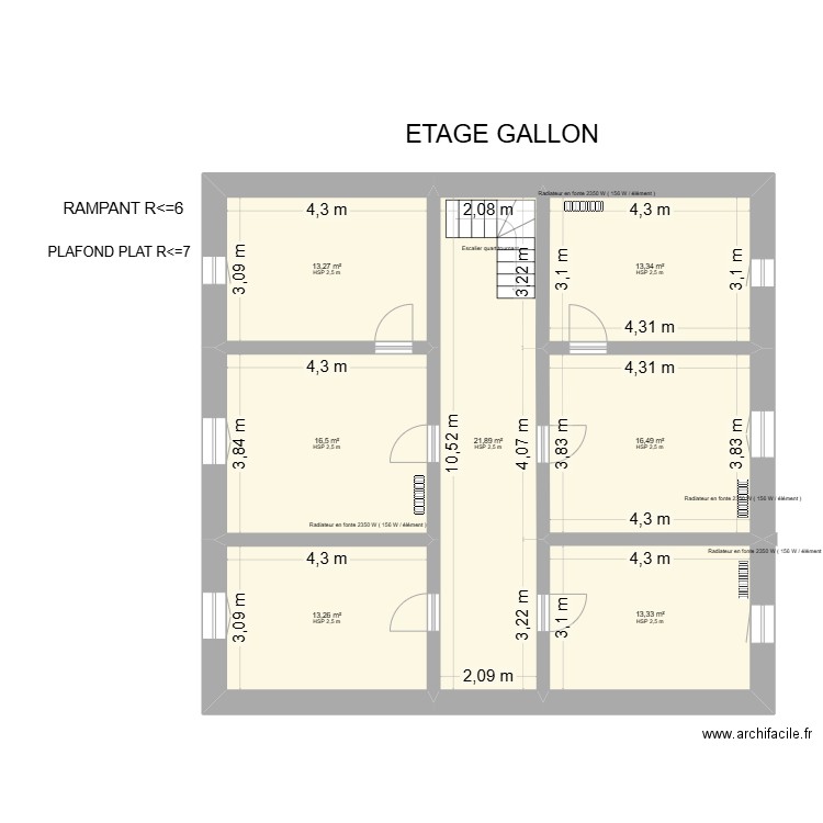 PLAN RDC GALLON. Plan de 17 pièces et 309 m2