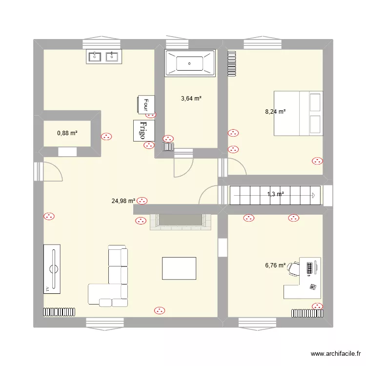 futur. Plan de 6  et 46 m²
