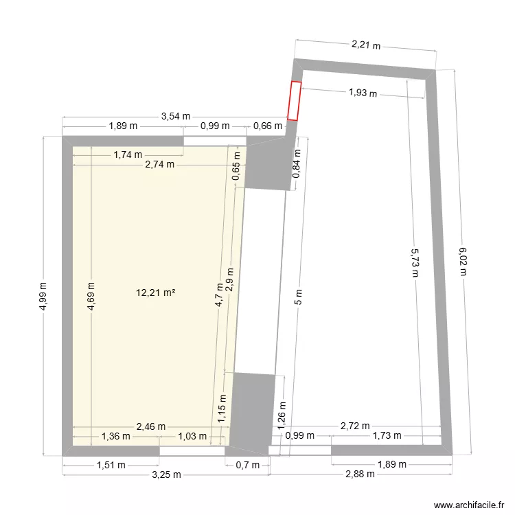 cuisine salon. Plan de 1 et 12 m² cuisine salon. Plan de 1 et 12 m²