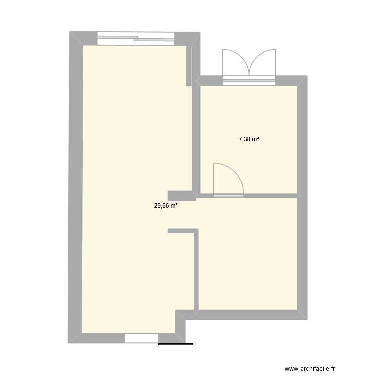 oleron. Plan de 2 pièces et 37 m2