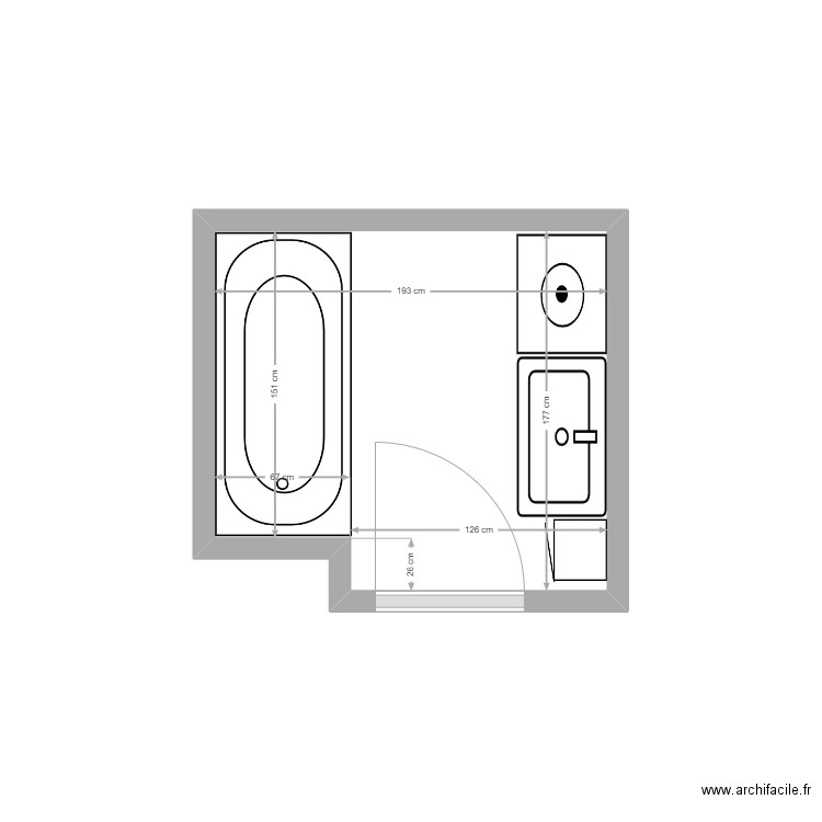 SdB Gael. Plan de 0 pièce et 0 m2