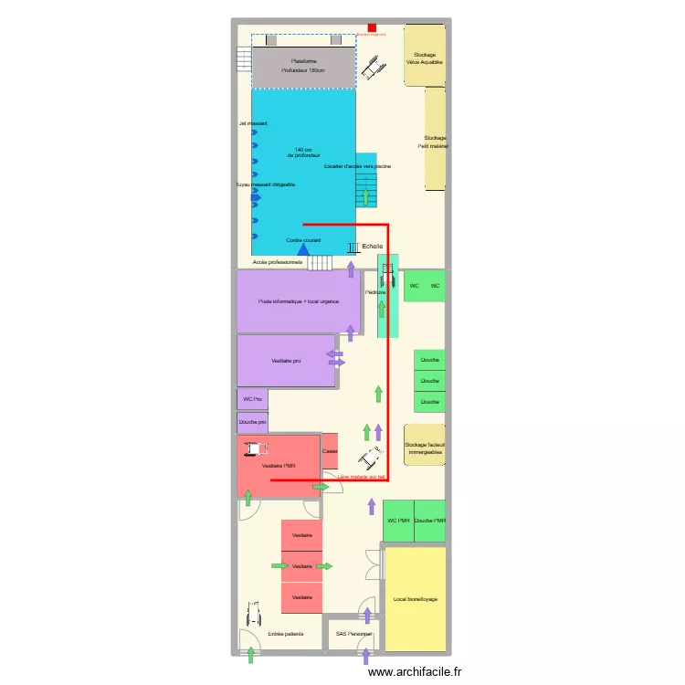 Piscine . Plan de 