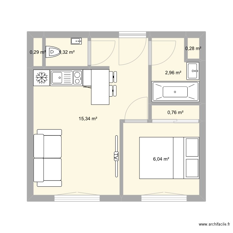 Formation. Plan de 7 pièces et 27 m2