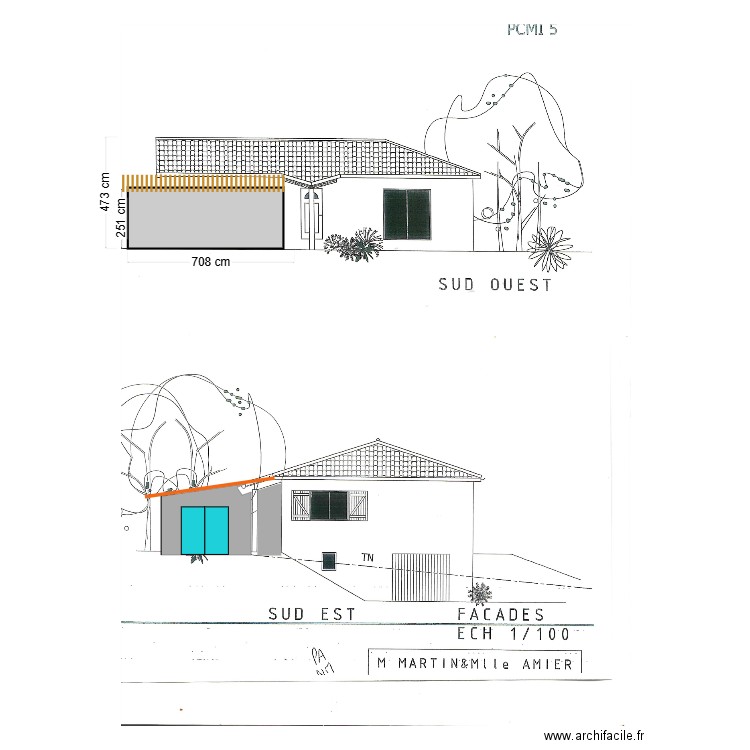 facade sud est ouest 2. Plan de 0 pièce et 0 m2