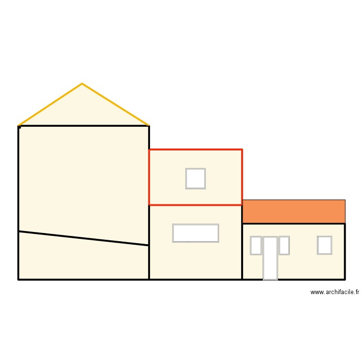 face SUD. Plan de 6 pièces et 116 m2