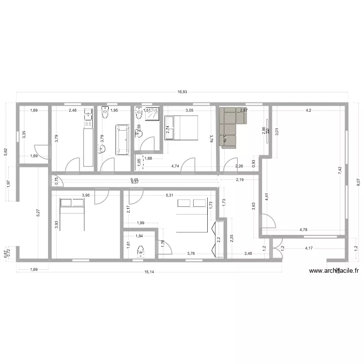 MrC. Plan de 11  et 138 m²