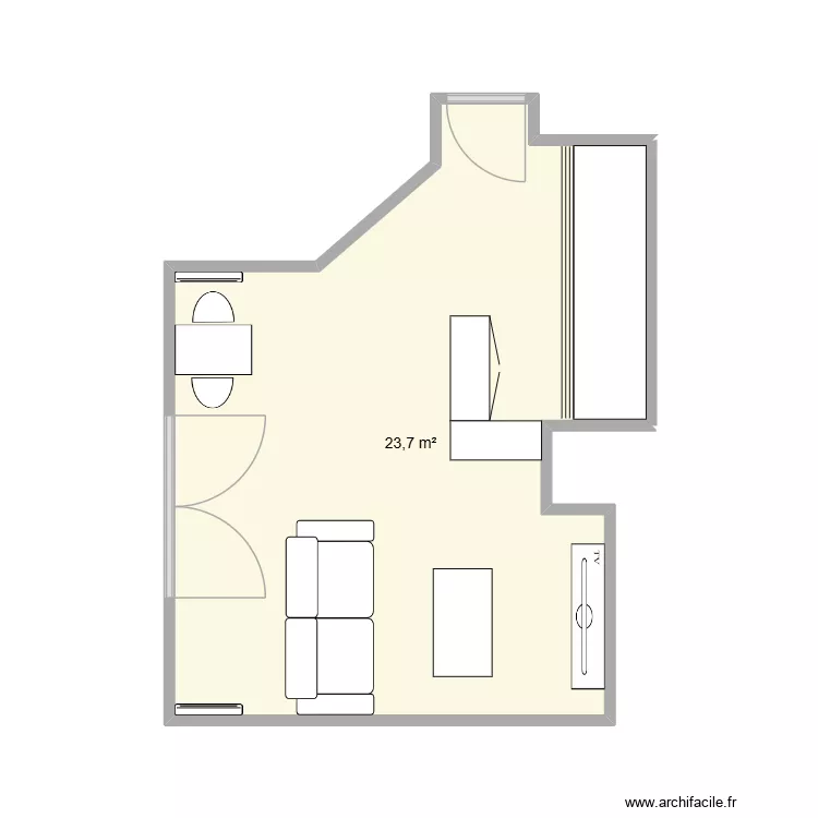 salon îlot. Plan de 1 et 24 m² salon îlot. Plan de 1 et 24 m²