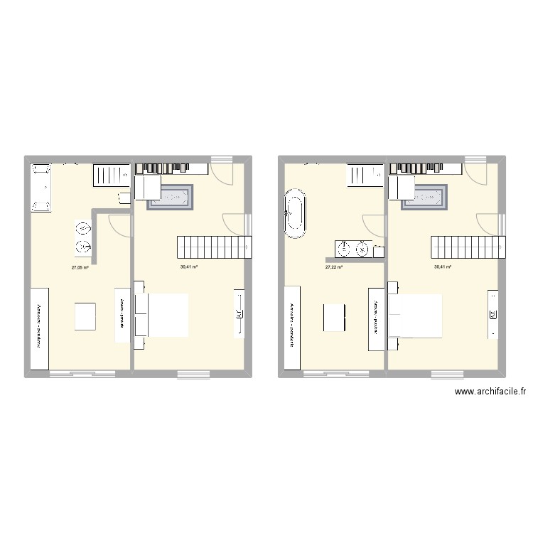 plan maison. Plan de 4 pièces et 115 m2