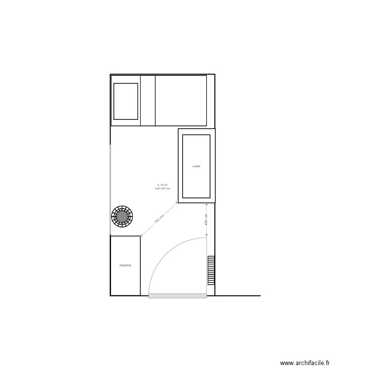 pouponnière. Plan de 1 pièce et 4 m2