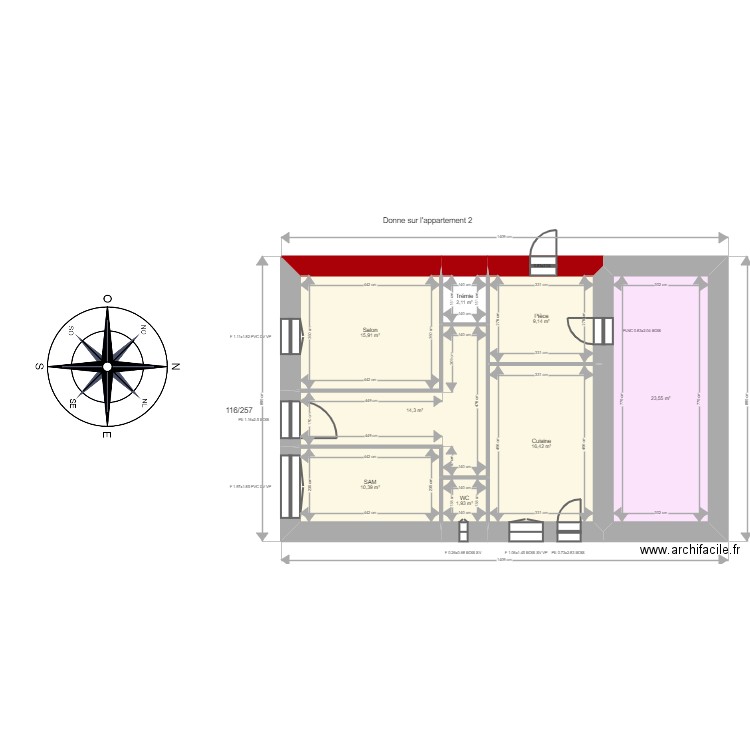 KREDER MAISON 4. Plan de 15 pièces et 164 m2