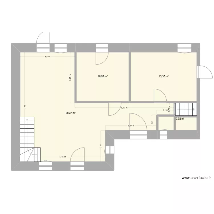 DOMI. Plan de 4  et 65 m²