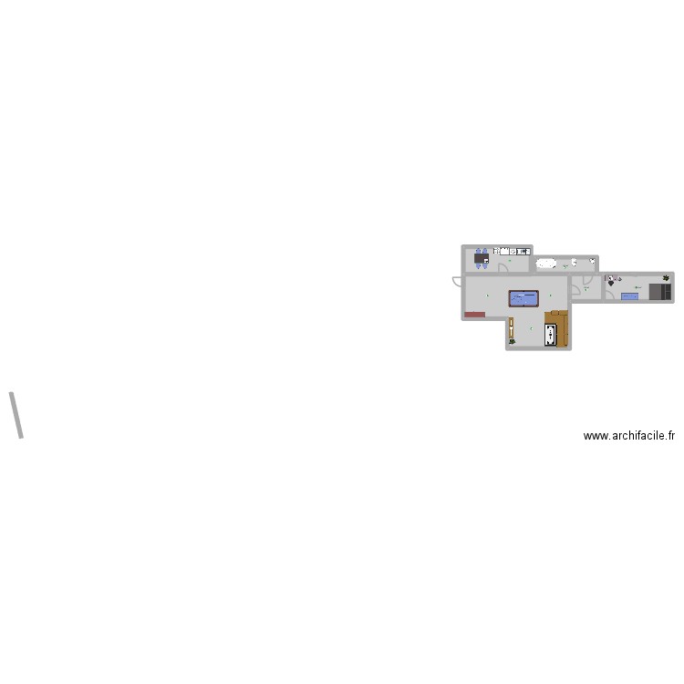 appartement. Plan de 4 pièces et 84 m2