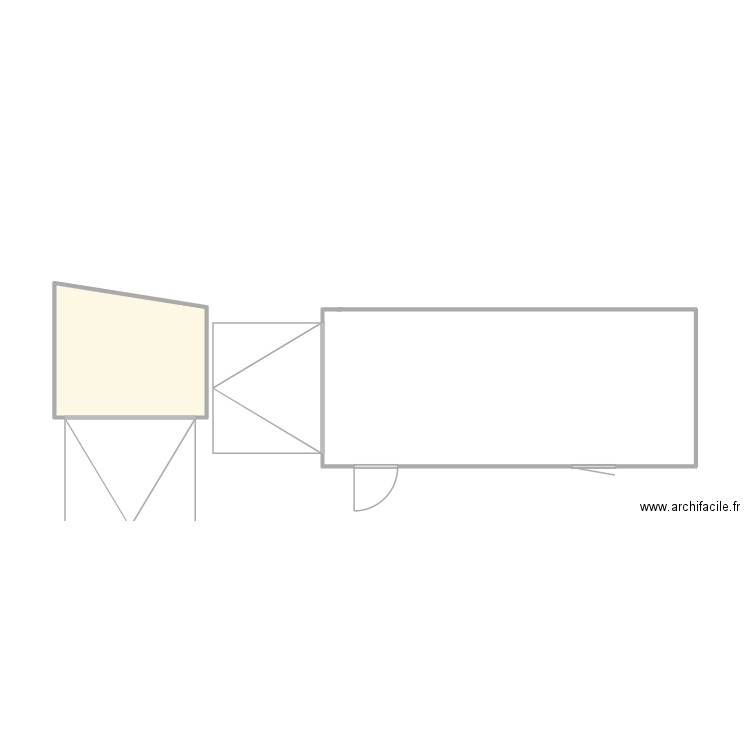 cabanon  terrain. Plan de 1 pièce et 6 m2