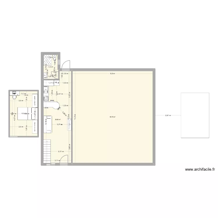 maiz1. Plan de 4  et 141 m²