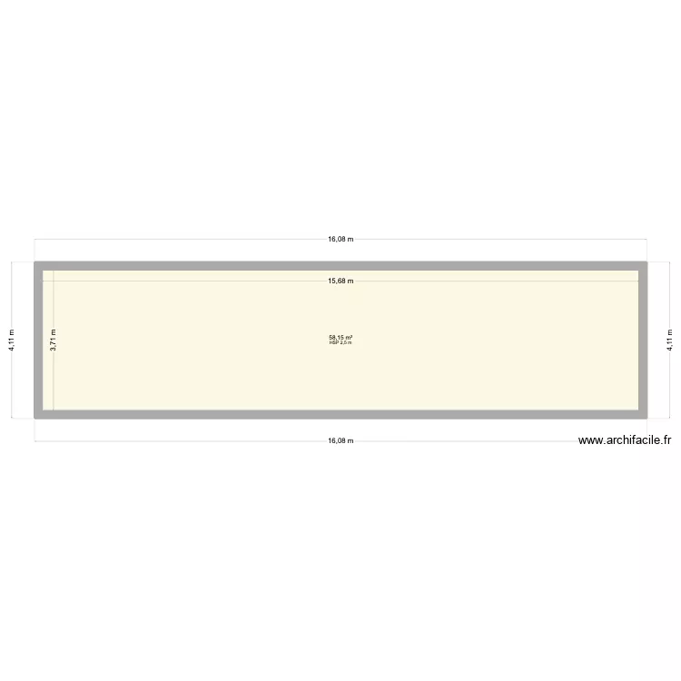 CasaHumberto. Plan de 1 Pièce et 58 m²