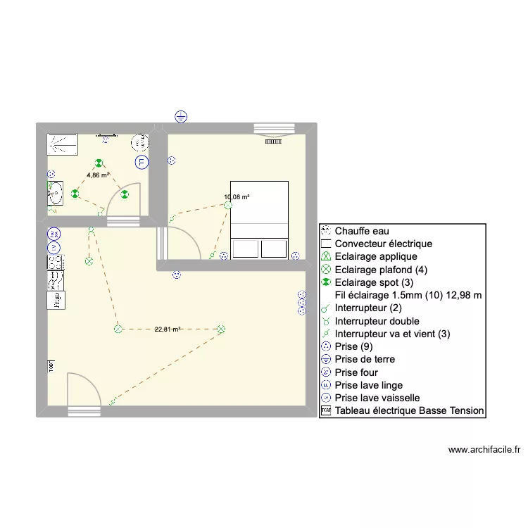 Roger. Plan de 3  et 38 m²