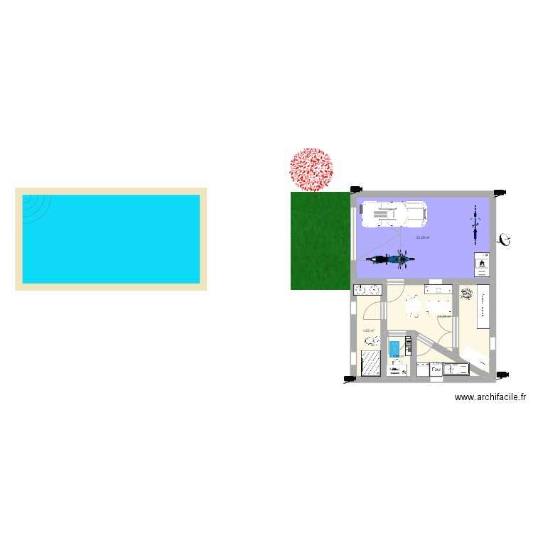 gabin1. Plan de 5 pièces et 44 m2