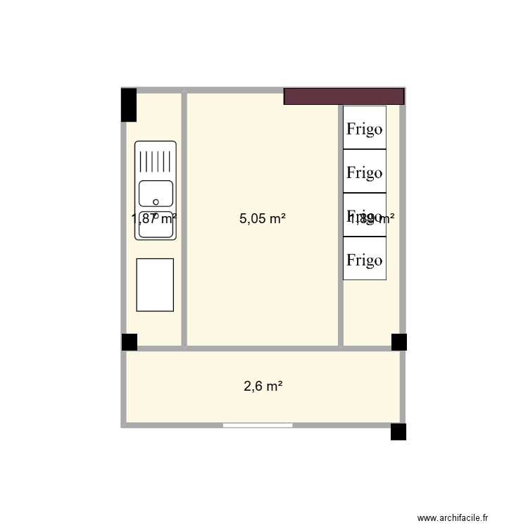 BAR. Plan de 4 pièces et 11 m2