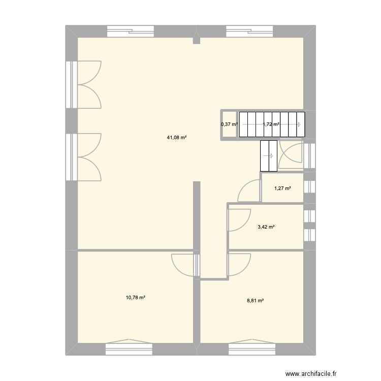 Sous-sol 01. Plan de 7 pièces et 67 m2