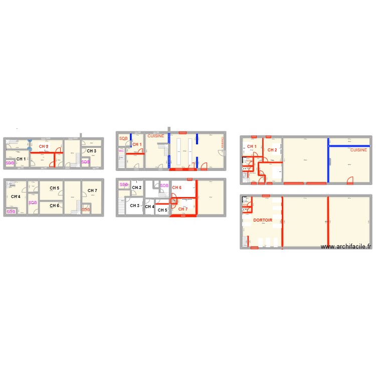LES PIGES. Plan de 39 pièces et 981 m2