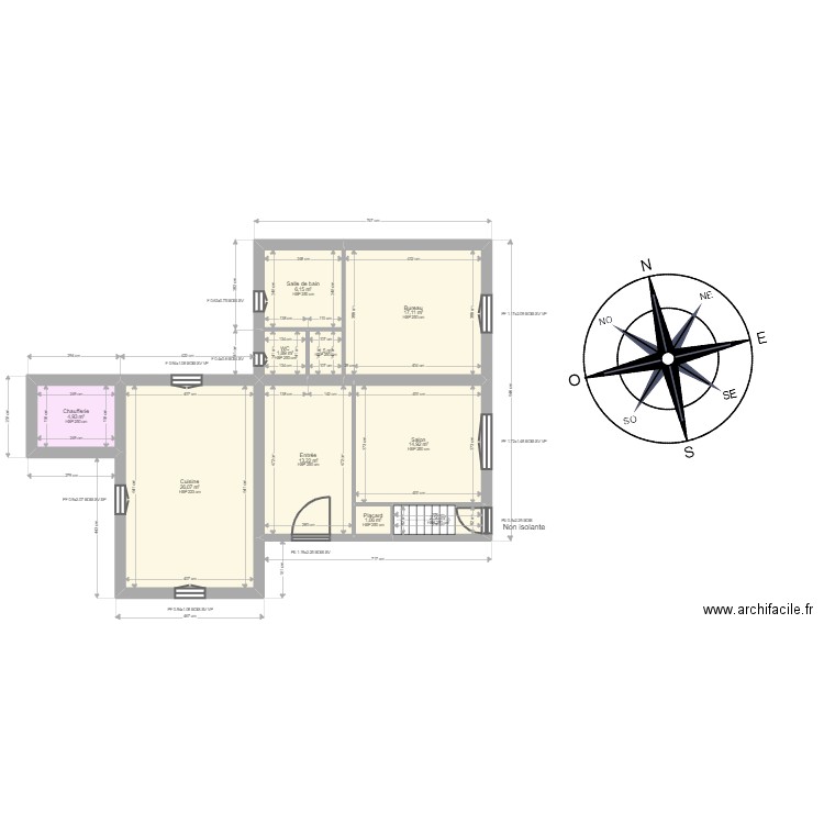 SERNIGUE. Plan de 20 pièces et 206 m2