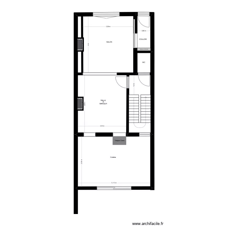 Maison projet. Plan de 3 et 58 m² Maison projet. Plan de 3 et 58 m²