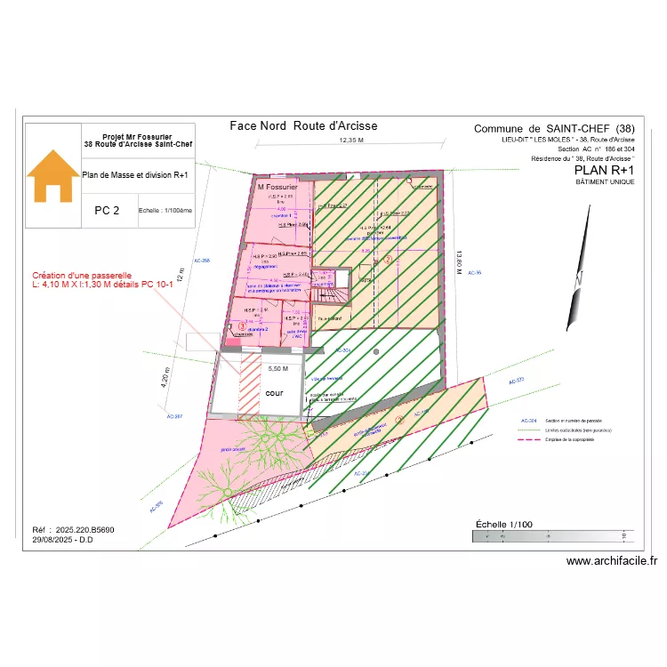 PC 2 Plan de Masse et division R+1 modiffier Florian Passerelle. Plan de 