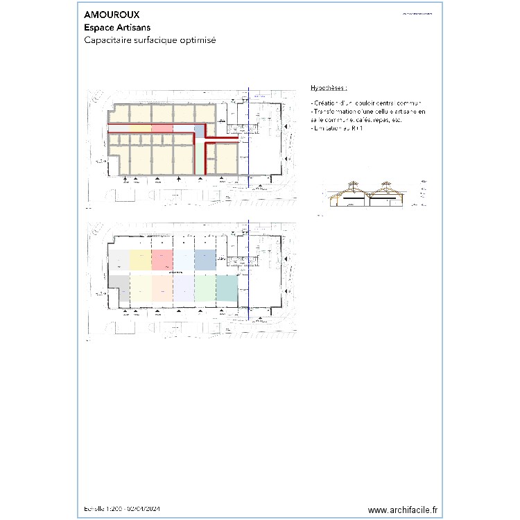 Amouroux. Plan de 20 pièces et 1265 m2