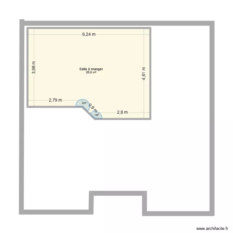 plan_thomas. Plan de 1 Pièce et 27 m²