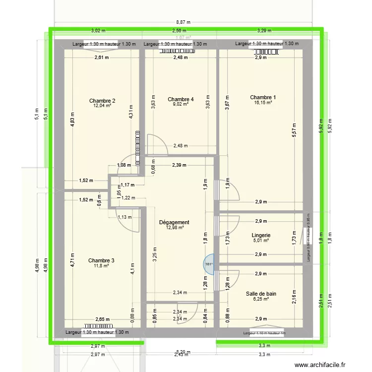 plan maison salon. Plan de 18 pièces et 211 m²
