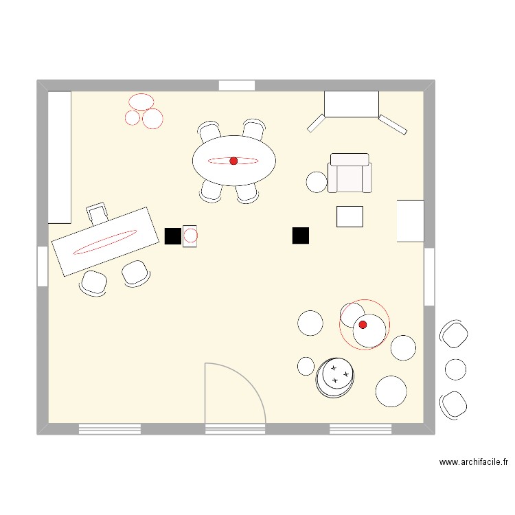 showroom. Plan de 1 pièce et 70 m2