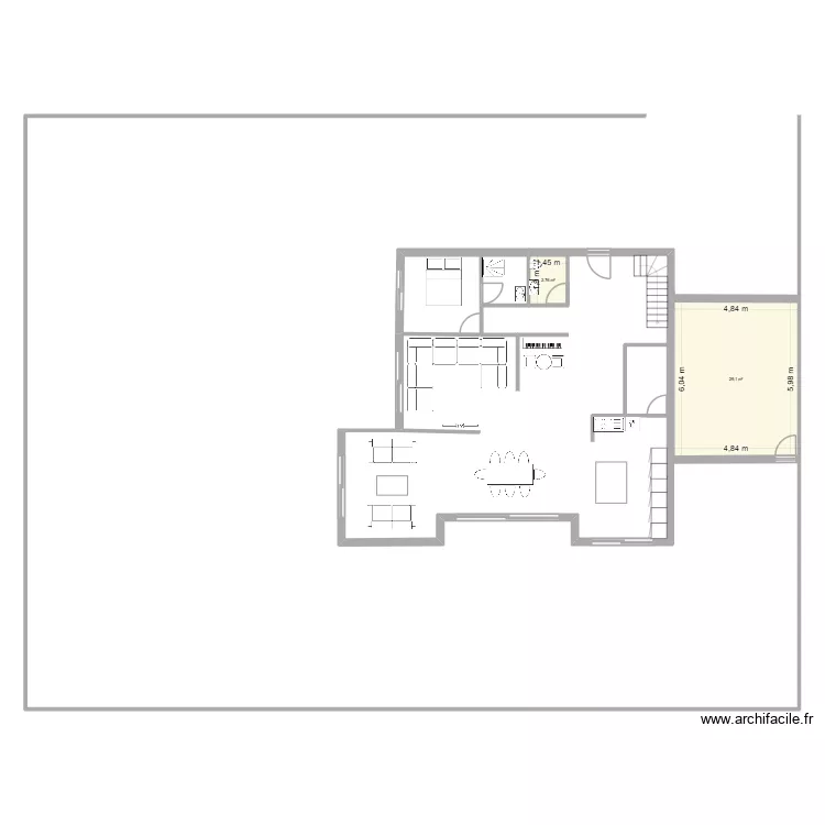 Isneauville 1. Plan de 2  et 32 m²