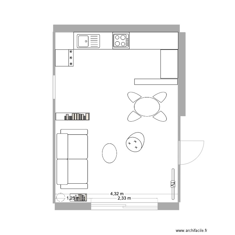 Salon Isula Piana méridienne. Plan de 0 pièce et 0 m2