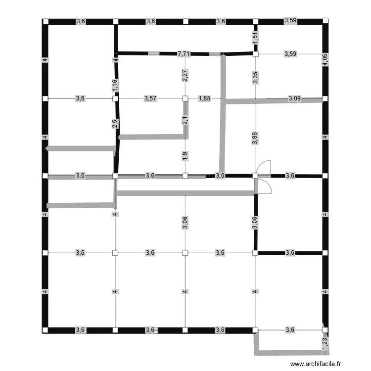 maison 4. Plan de 3 pièces et 90 m²