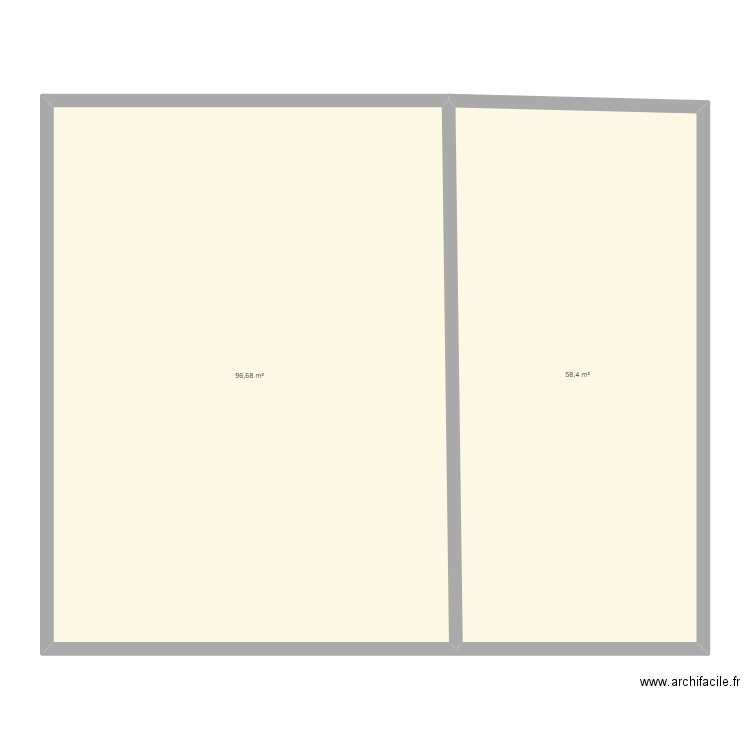 ZNBSDB. Plan de 2 pièces et 155 m2