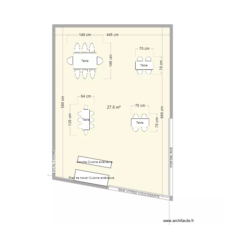LE BAILLY EXTERIEURE. Plan de 