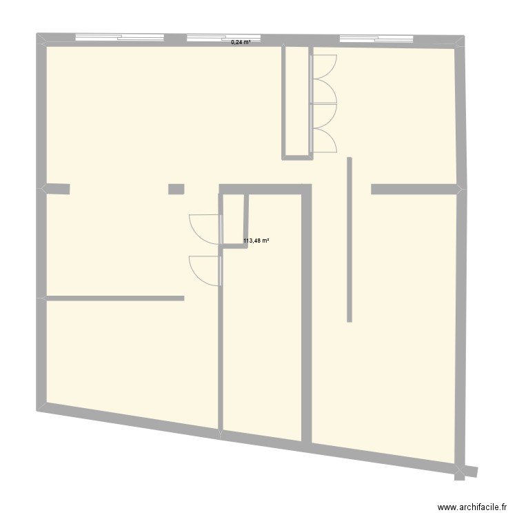 Bains1. Plan de 2 pièces et 114 m2