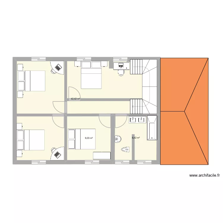 plan tage maison. Plan de 