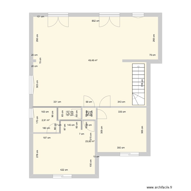 Plan d'aménagement BOULON. Plan de 5 pièces et 78 m2