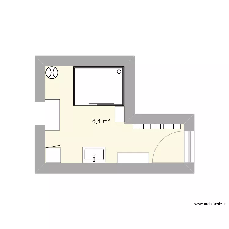 salle de bain. Plan de 1 et 6 m² salle de bain. Plan de 1 et 6 m²