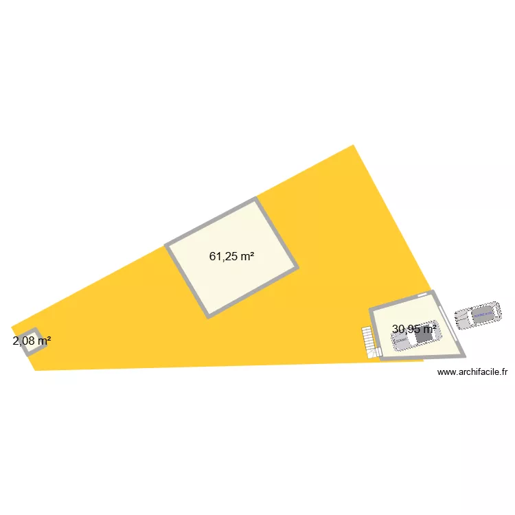 VILLERS SUR MER. Plan de 3 pièces et 94 m²