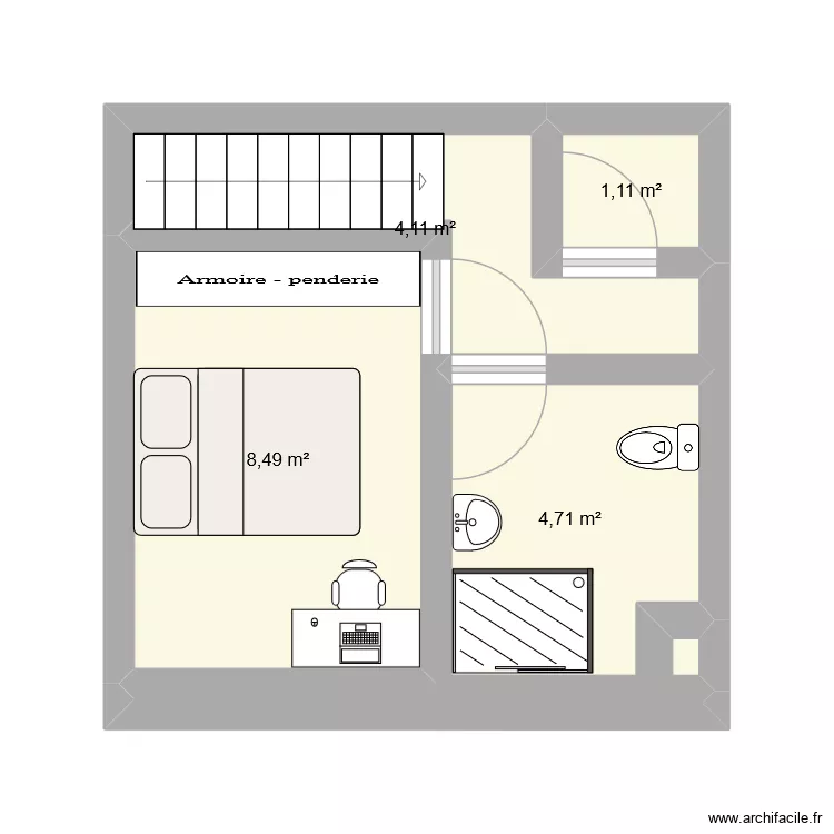 Etage Paul Tregastel. Plan de 4 Pièces et 18 m² Etage Paul Tregastel. Plan de 4 Pièces et 18 m²