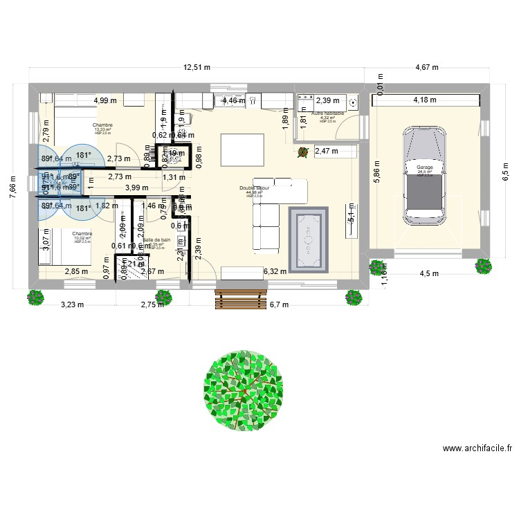 Projet SCI. Plan de 8 pièces et 106 m2