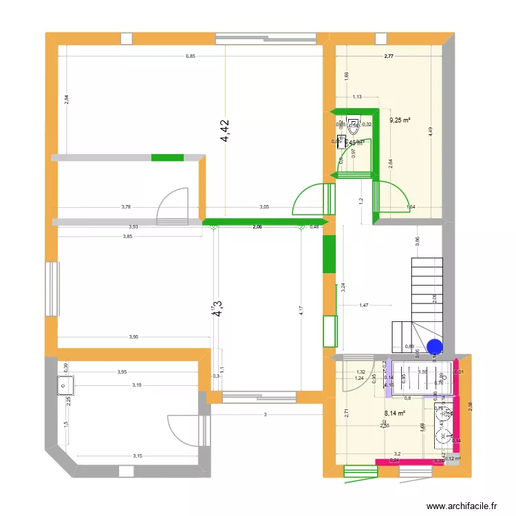 RDC plan Electricité. Plan de 3 et 19 m² RDC plan Electricité. Plan de 3 et 19 m²